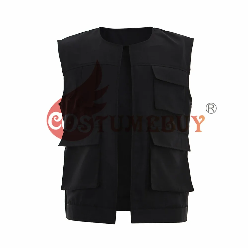 Costumebuy Star Wars Han Solo Косплей Взрослый мужской жилет пальто куртка костюм черные топы для унисекс на заказ MadeT115