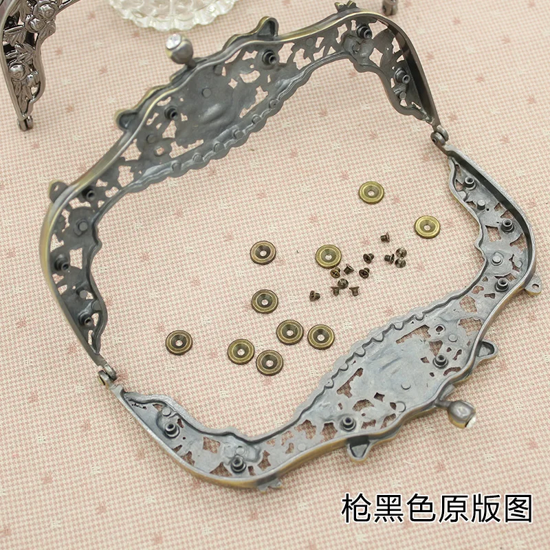 5 шт. 16 см винтажные Резные Стразы с розой украшение металлический кошелек рамка