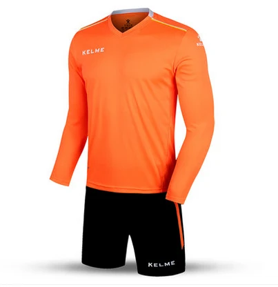 KELME, мужские футбольные майки, наборы, с длинным рукавом, Футбольная форма, Maillot De Foot, тренировочный костюм, командная спортивная одежда, Survete, Мужская футболка K16Z2004L - Цвет: OrangeWhite