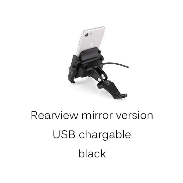 mirror chargable B Мотоциклетный держатель для телефона с поддержкой руля заднего вида, байкерское крепление на 360 градусов, подставка для iPhone 8 7 6s Plus, Xiaomi, gps - Цвет: mirror chargable B