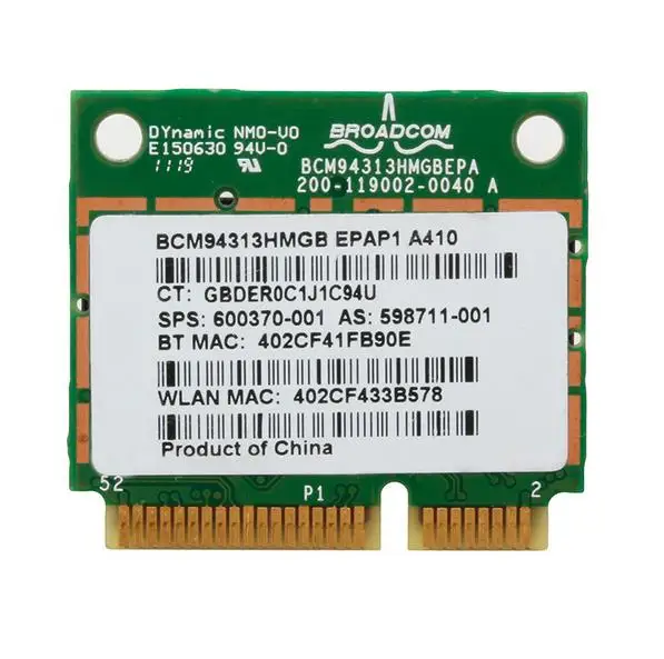  WLAN карта BCM94313HMGB для HP Pavilion dv7 6000 802.11n WiFi + Bluetooth 3 0 600370 001 Mini PCI E Card|wlan card|mini pci-e cardwifi