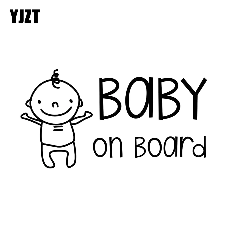 

YJZT, 16 см * 8,6 см, детская Защитная Наклейка на борту, Веселая Детская виниловая задняя крышка для окна, черная/Серебряная Фотография