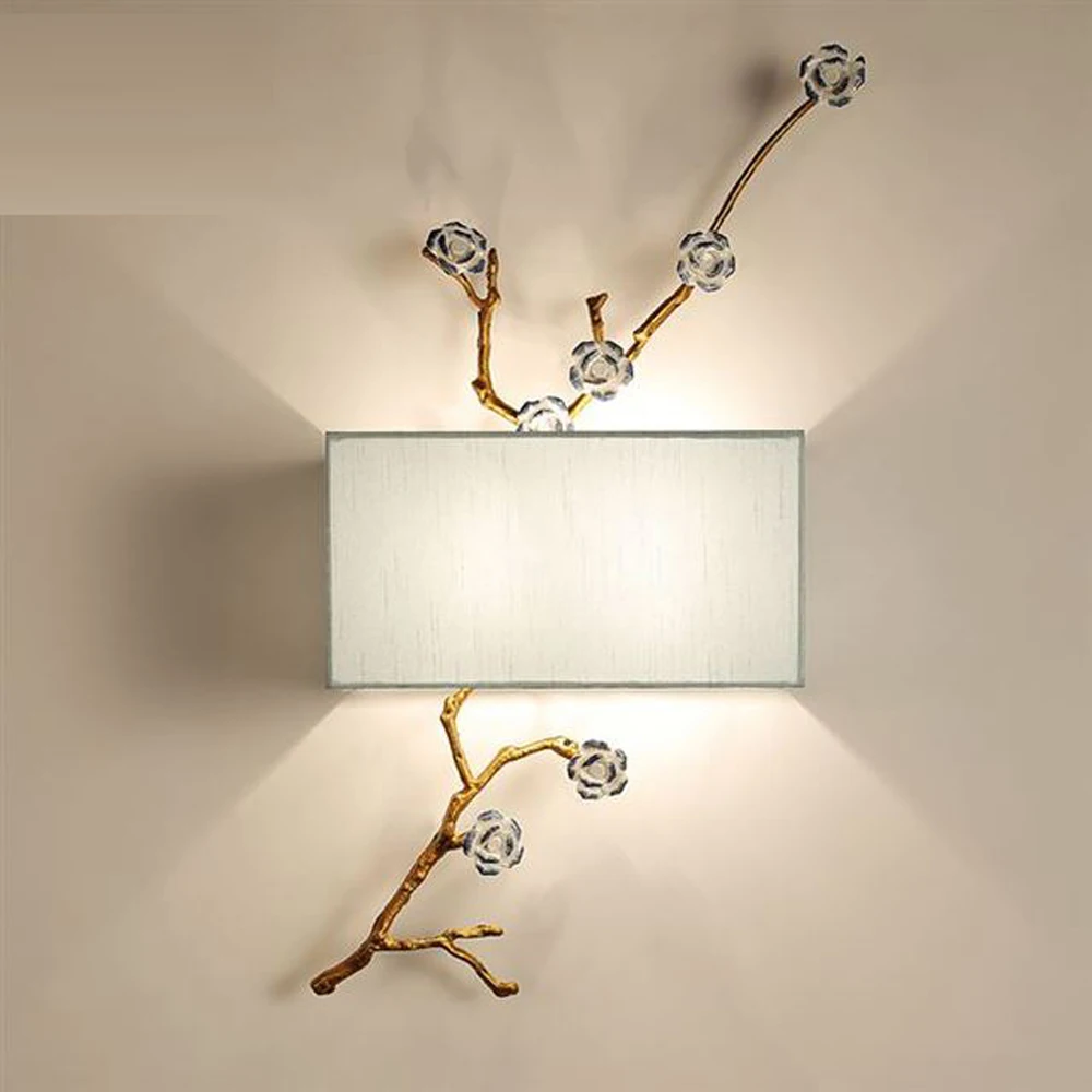 

Chinese Style Fabric Wall Lamp Modern LED lights For Home