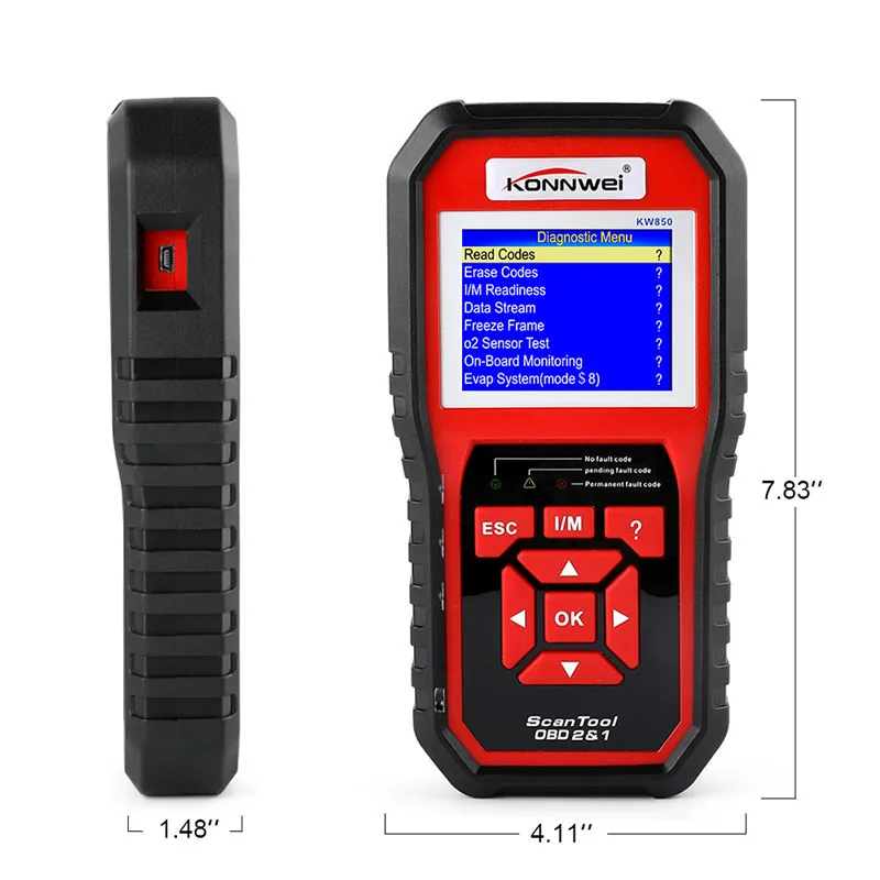 БД OBD2 сканер инструмент диагностики авто KONNWEI KW850 полный Функция автомобиль