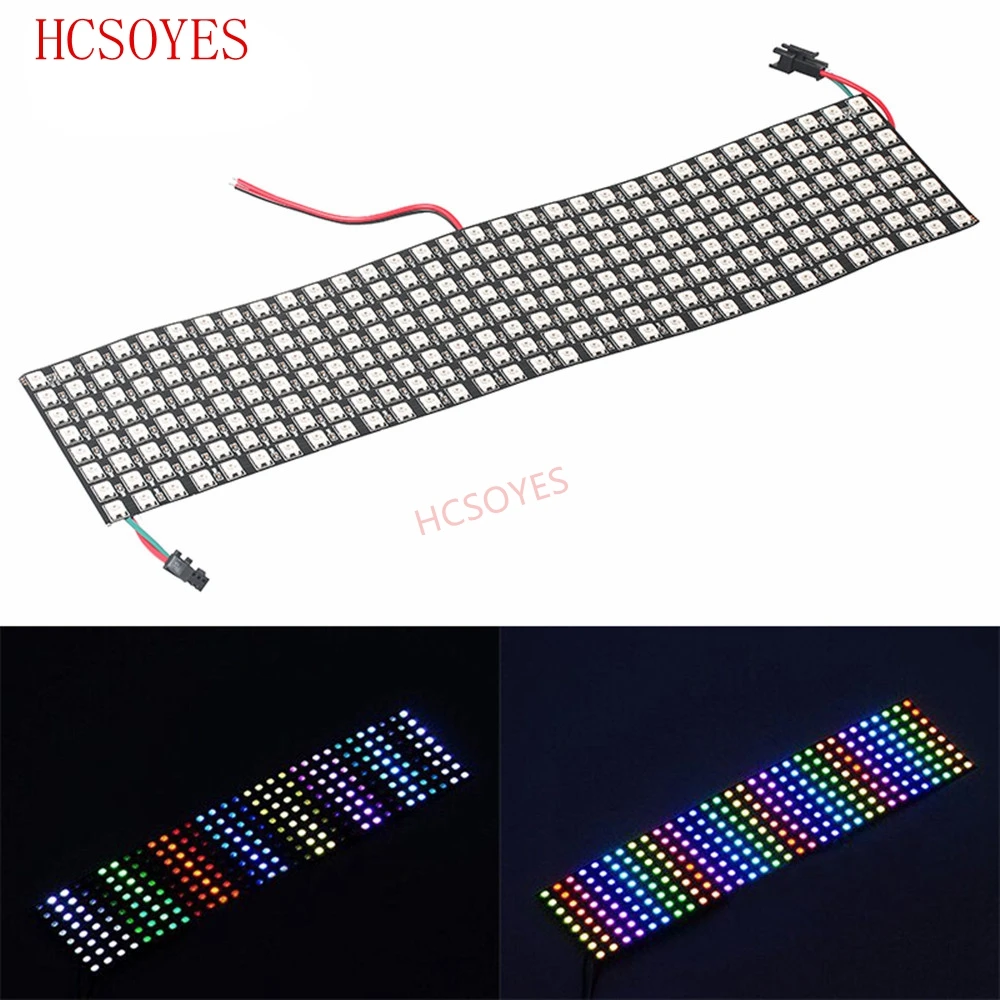 DC5V WS2812B 8*8/16*16/8*32 IC Панель Экран Пиксели цифровой гибкие запрограммирован