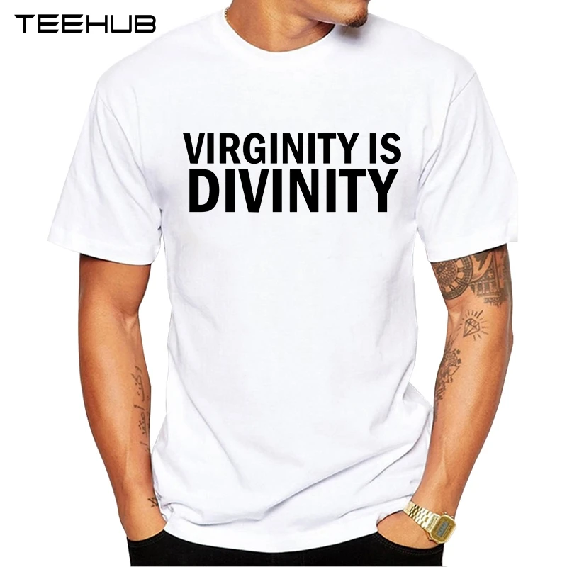 Мужская футболка с коротким рукавом и круглым вырезом virgity is Divinity модные