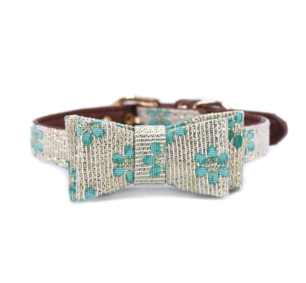

Pretty Gilding Shining Cat Collar Dog Collar for All Cats and Small Medium Dogs 3 Colors Available With Bowknot Pet Collar
