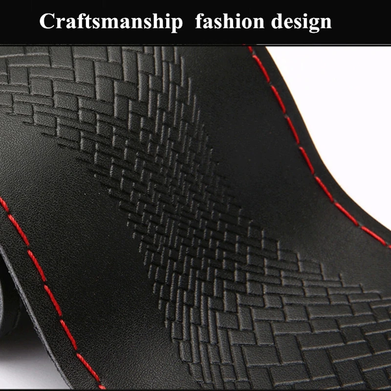 

Genuine Leather Steering Wheel Cover Universal Automobile Braiding Covers On The Steering Wheel for Car Interior Accessories