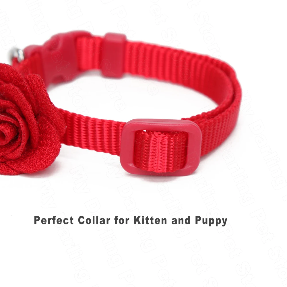 Ошейник для кошек Нейлоновый Регулируемый с цветами красный щенков и аксессуары