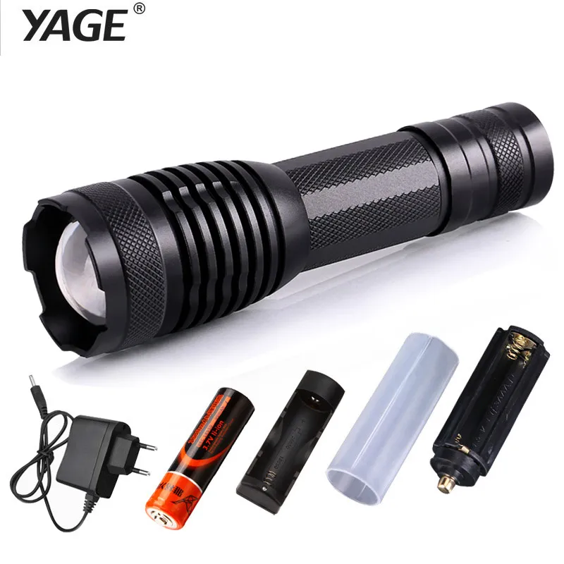 YAGE 339C Перезаряжаемый 18650 фонарик cree XML-T6, светодиодный фонарь, фонарь с масштабированием - Испускаемый цвет: UK Charger