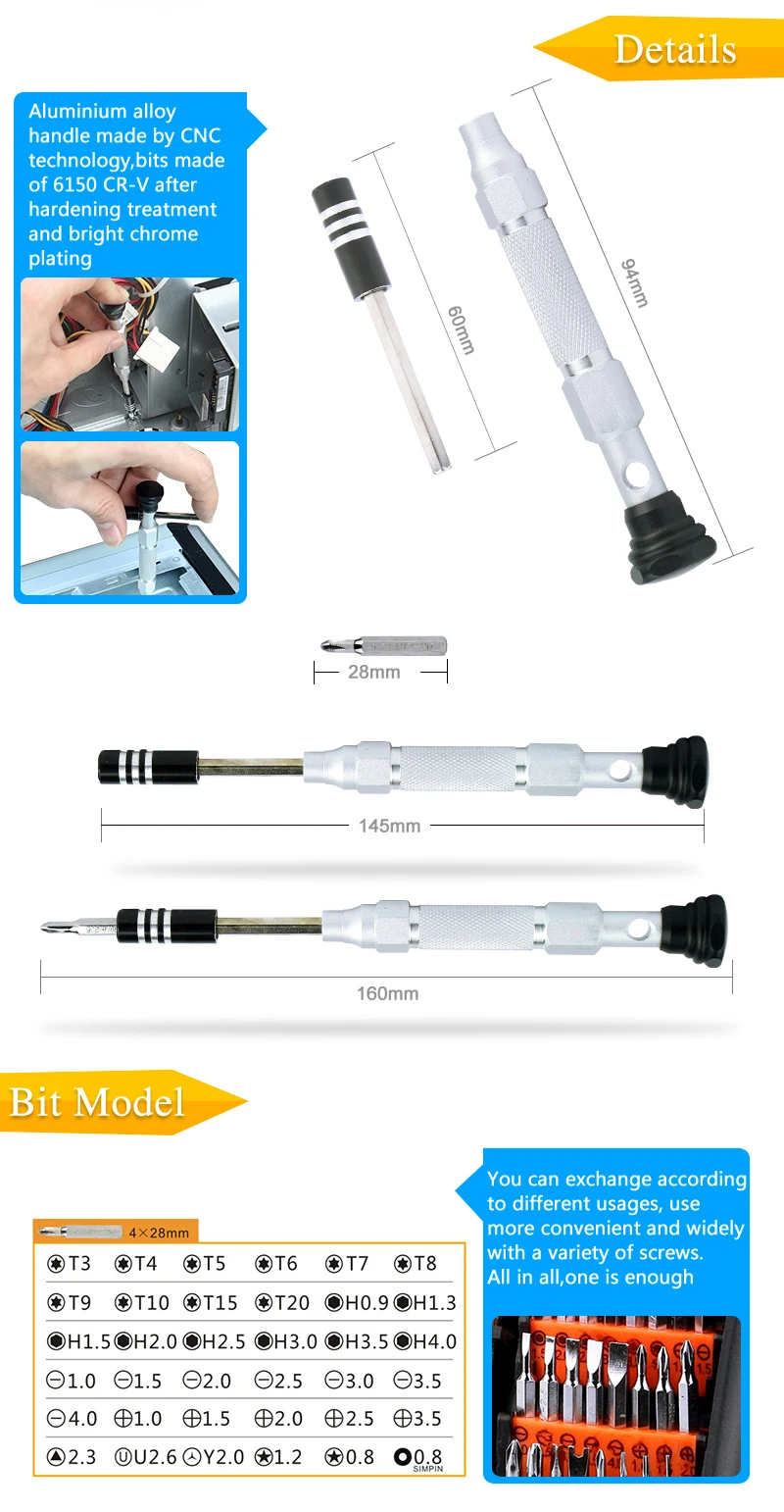 Jakemy JM-8151 38 в 1 ручные инструменты для Авто Флип отвертка набор инструмент для ремонта мобильного телефона набор для мобильного телефона хром ванадиевый набор инструментов