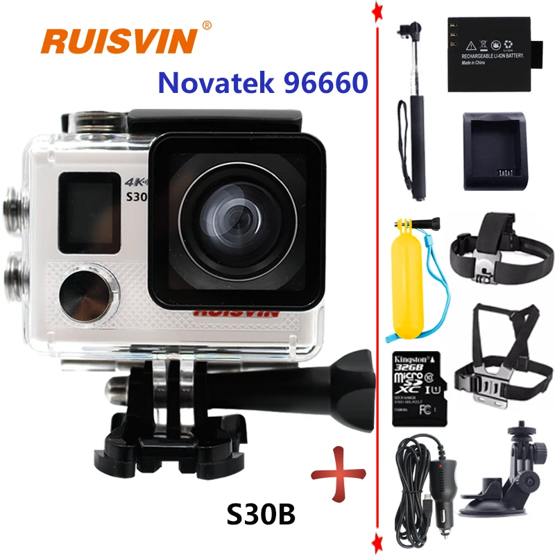 RUISVIN S30B 4 K Камера 2 &quotЖК-дисплей Экран Wi-Fi экшн-Камера SJ5000X Стиль 20MP спортивная