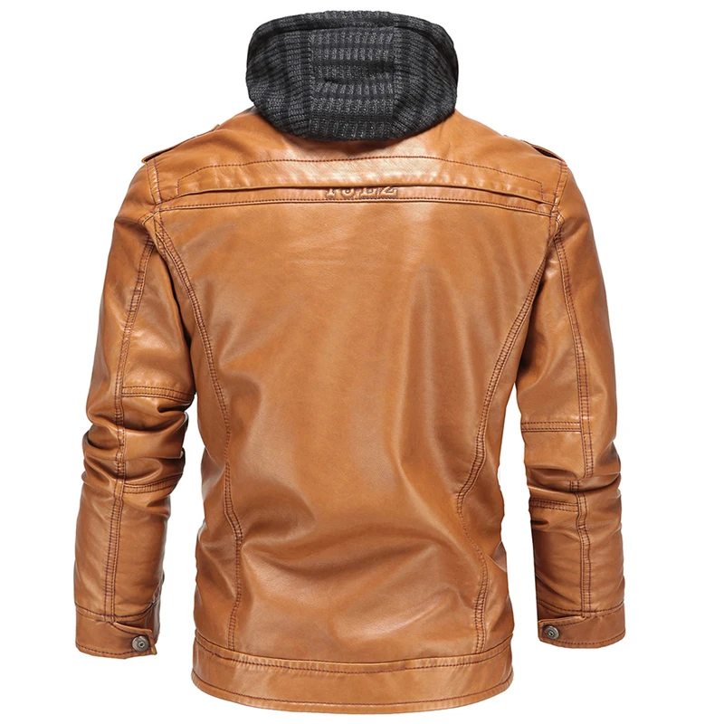 2017 Men's Faux Leather Jackets European Appear Brand Hooded Mens Suede 3XL Winter Warm Men Michael Jackson S239 | Мужская одежда