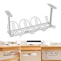 under desk cable management tray organizer wire fixed storage hanging basket for wire cord power charger plugs shelf