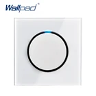 Wallpad L6 LED 1 Gang 2 Way случайный Щелчок кнопки ВКЛ.ВЫКЛ. Света Выключатель питания светодиодный индикатор белая панель из закаленного стекла