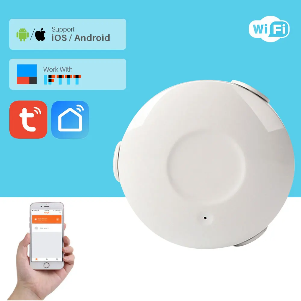 Умная WiFi водная Аварийная сигнализация потопа датчик утечки воды сигнализация Умный дом Безопасность приложение уведомление через смартфон совместимый IFTTT