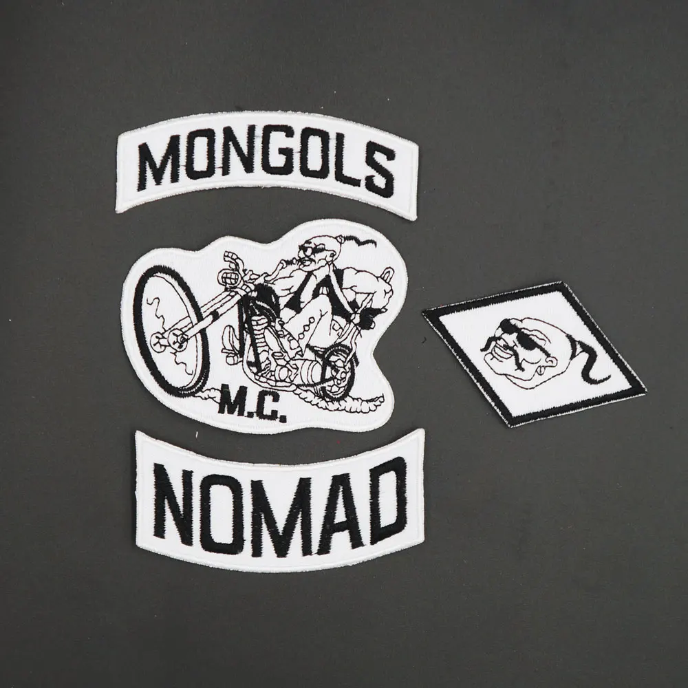 MONGOLS NOMAD patch Embroidered punk biker Patches Clothes Stickers Apparel Accessories Badge