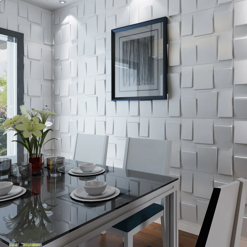 

Art3d 50x50cm 3D Decorative Plastic Wall Panels Textured Design Art Pack of 12 Tiles for Bedroom Living room Wall Decoration