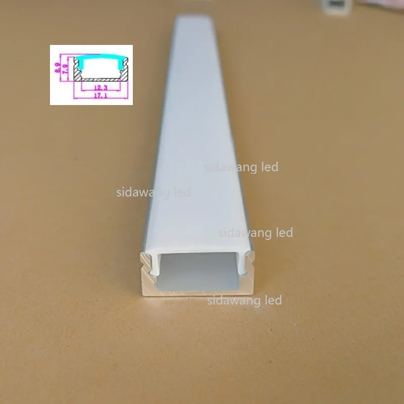 10 шт. x 2 м супер тонкий алюминиевый профиль с матовым диффузором из опала для