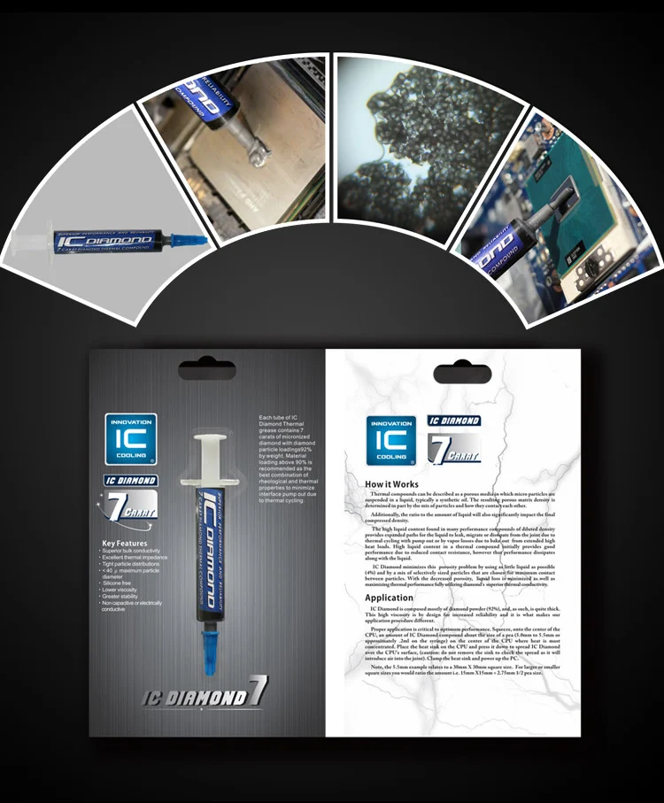Оригинальные оригинальные алмазные вставки IC Diamond 7 6 карат 1 5 г 92%|thermal paste grease|thermal