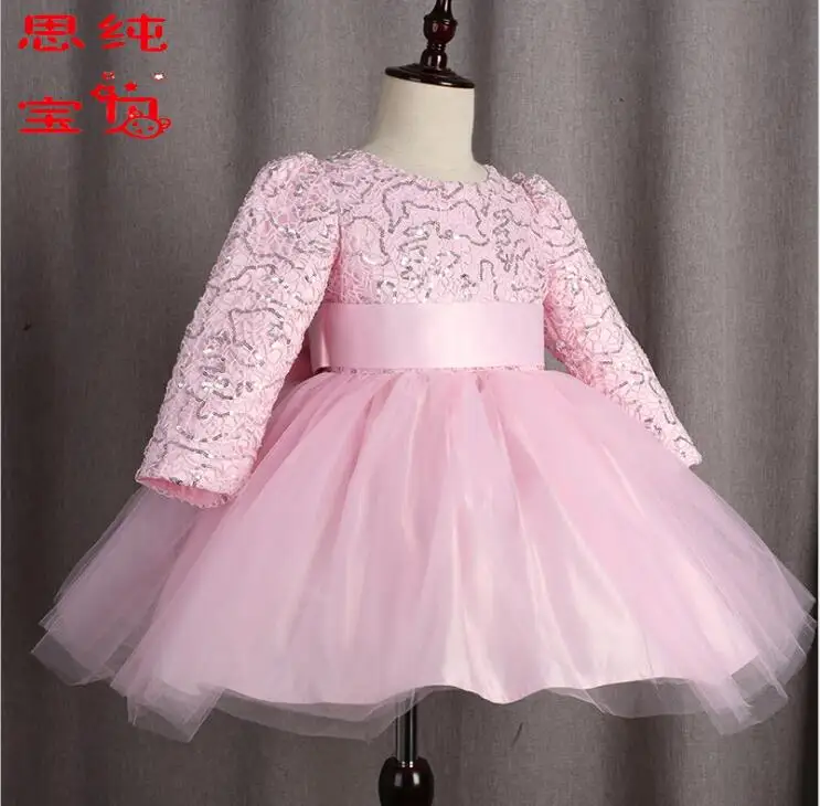 2018 explosion models new autumn and winter girls dress princess long-sleeved flower girl evening performance |