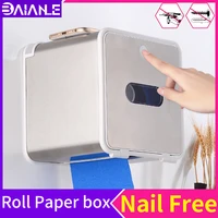 creative toilet paper holder shelf waterproof tissue roll paper storage box plastic wall mounted paper towel dispenser nail free