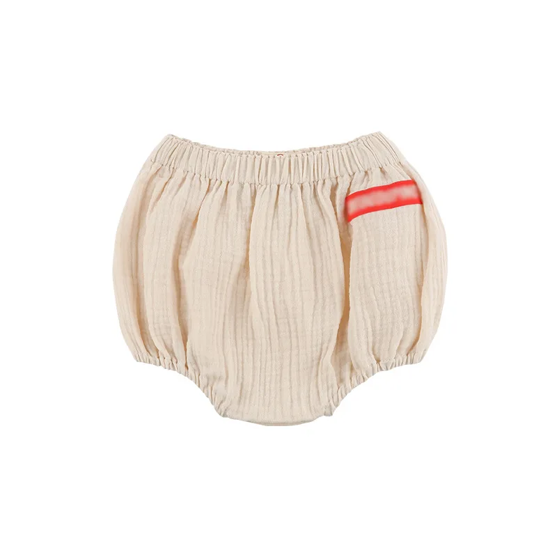 Beige Bebe/ летние шорты для малышей милые шорты из хлопка для девочек детские летние шорты для маленьких мальчиков в Корейском стиле - Цвет: Beige