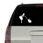 Виниловый стикер Pinup Girl with Pitbull Dog, наклейки на окна автомобиля, Декор, кролик, мама, выдувание поцелуев, наклейка на ноутбук, украшение