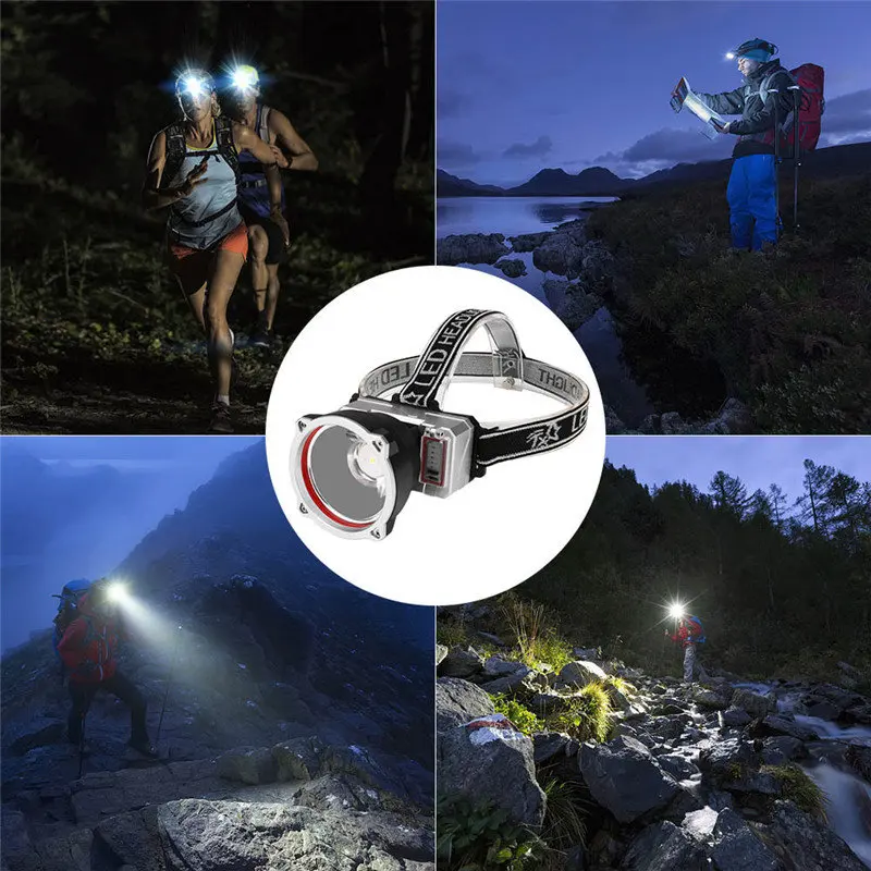 SANYI USB Перезаряжаемый Головной фонарь для кемпинга светодиодный 3 режима Hoofdlamp Фара Водонепроницаемый Головной фонарь для ночной рыбалки