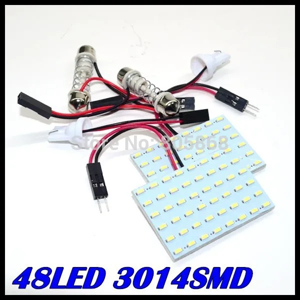 4set/lot dome light 48led 3014smd White car LED Light Panel Car Interior Dome Lamp Bulb Vehicle Lighting Wholesale | Автомобили и