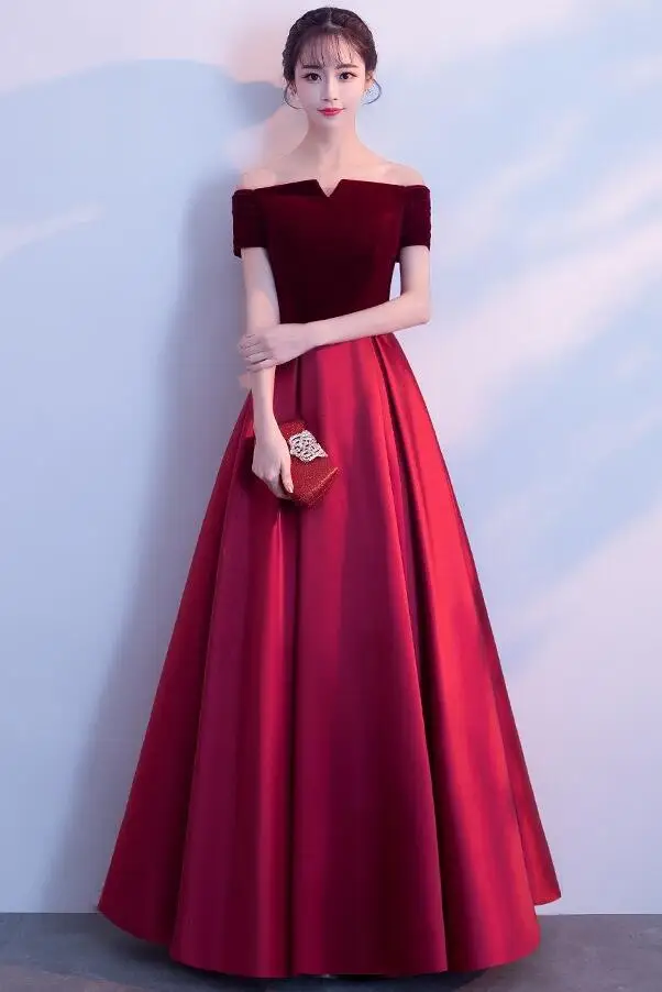 red floor length Велюровые вечерние платья, выпускное платье на шнуровке, официальное вечернее платье, платья для выпускного вечера, платья robe de soiree - Цвет: red floor length