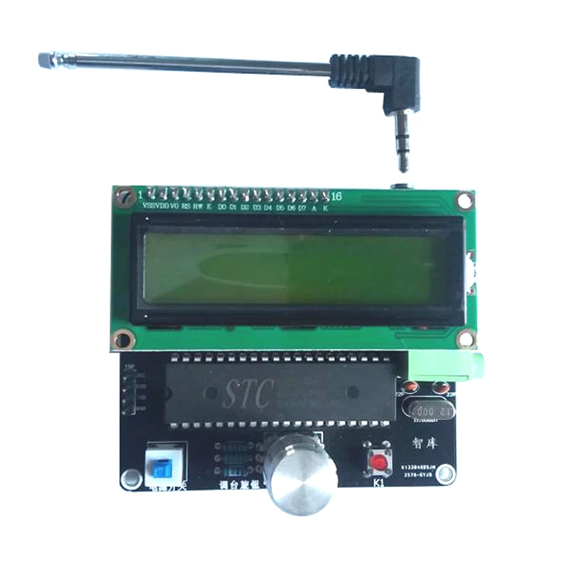 1 шт. готовая плата радиоприемника STC89C52+ TDA5807+ TDA2822 мини-Ручка Тип Цифровой FM стерео плата радиоприемника 89-108 МГц DC 5 В G1-003