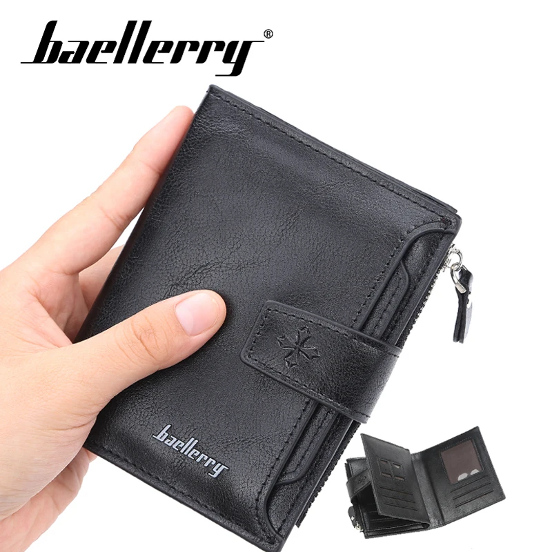 

Baellerry Vintage Leather Hasp Small Wallet Men Coin Pocket Purse Card Holder Men’s Wallets Money Cartera Bag Male Clutch