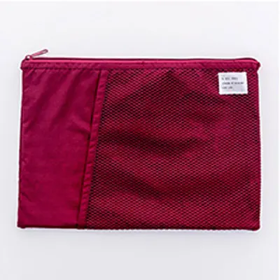 Dark red Креативная офисная школьная многофункциональная складная сумка для файлов формата А4, сумка для хранения данных, Студенческая сумка для информации, офисная станция - Цвет: Dark red