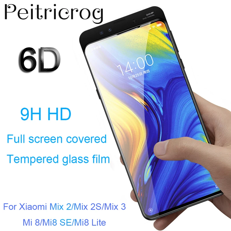 6D полная защитная крышка для экрана 9H Edge закаленное стекло Xiaomi mi Mix 2 2S 3 8 SE Lite