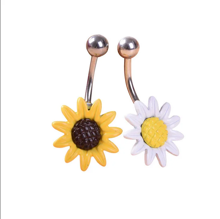 Новый Arricel Sun Flower медицинский из нержавеющей стали пирсинг пупка Кольца ювелирные