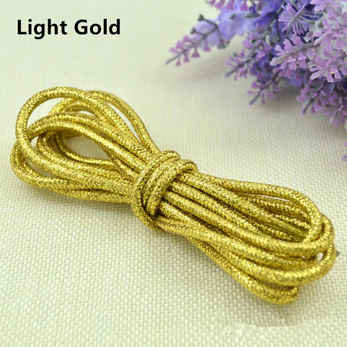 Light gold Блестящие золотые и серебряные яркие круглые шнурки 15 цветов 113 см кроссовки спортивная обувь шнурки - Цвет: Light gold