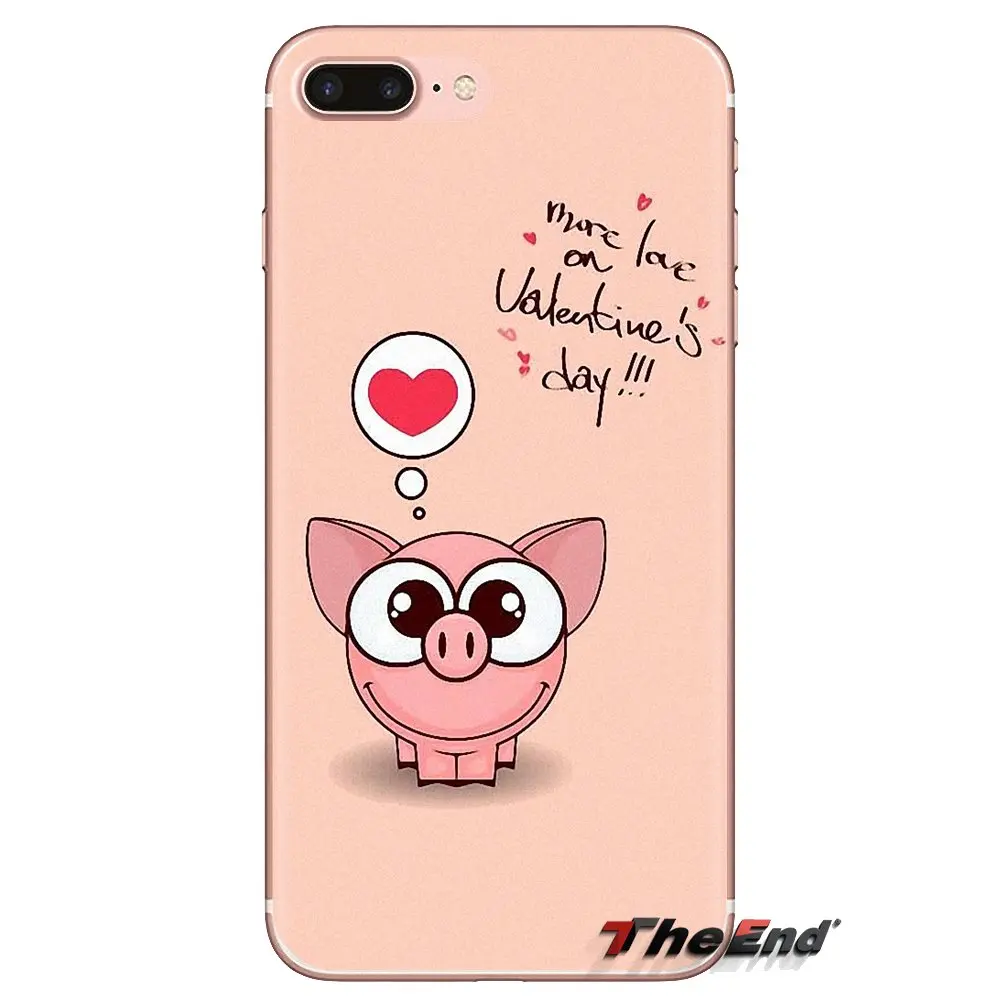 For Xiaomi Mi3 Samsung A10 A30 A40 A50 A60 A70 Galaxy S2 Note 2 Grand Core Prime funny cute lovely pig Transparent TPU Cover Bag |