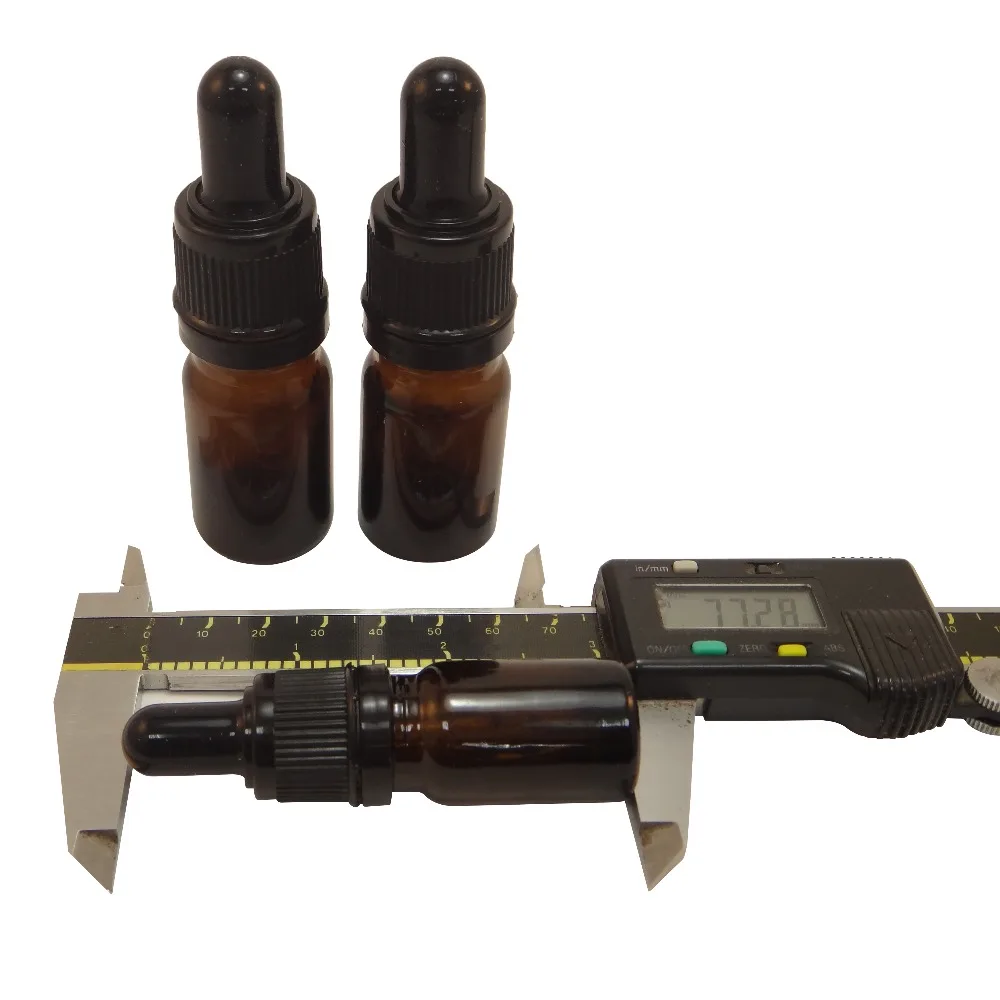 2шт дорожный размер 5 мл бостонские круглые стеклянные янтарные бутылки эфирного
