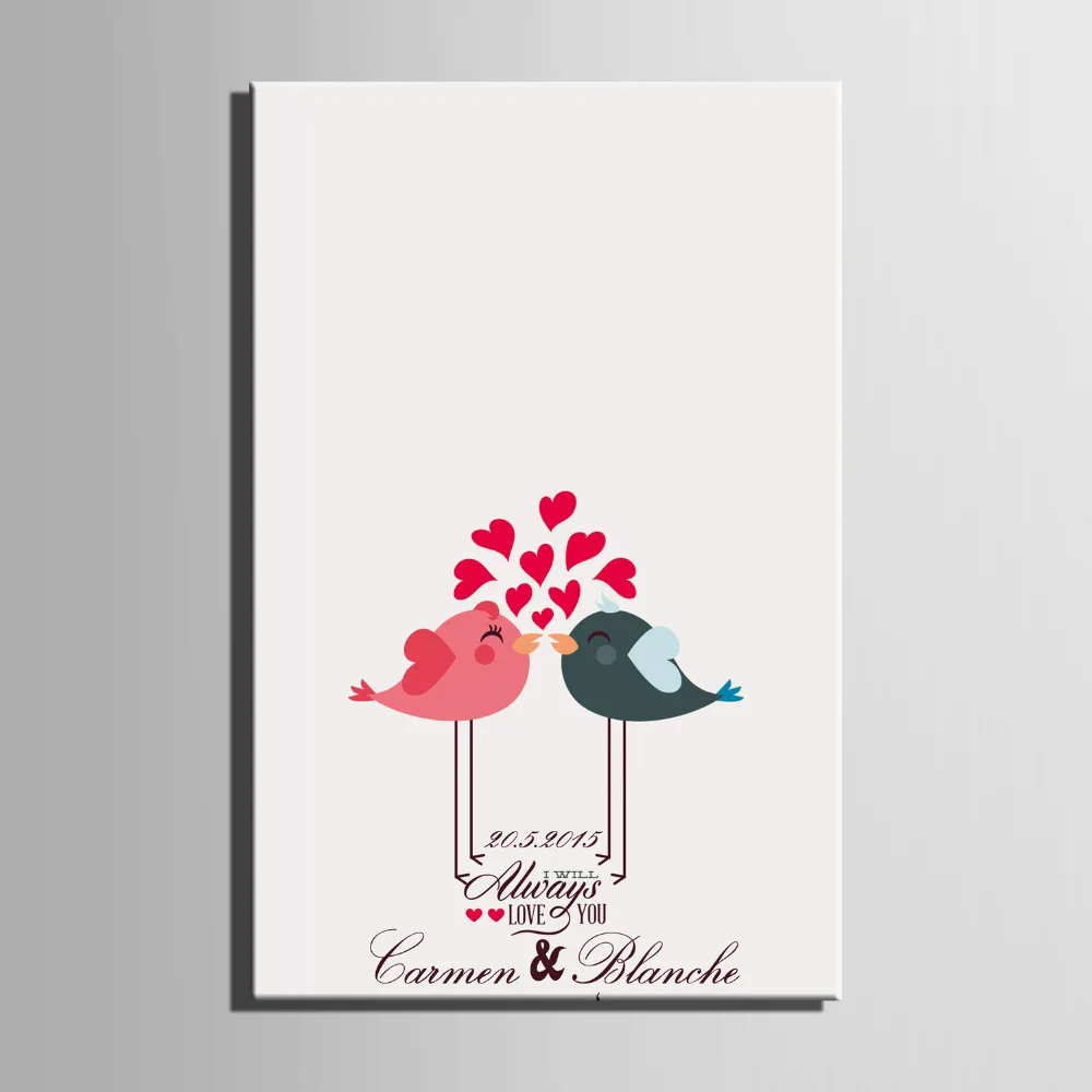 Искусственная Картина на холсте целующиеся птицы свадебный подарок украшение