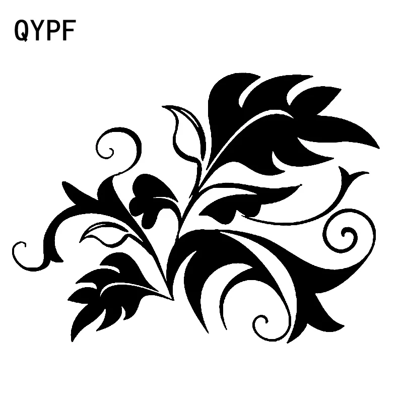 QYPF 17 9 см * 13 4 цветы с роскошной листвой интересные яркие виниловые автомобильные