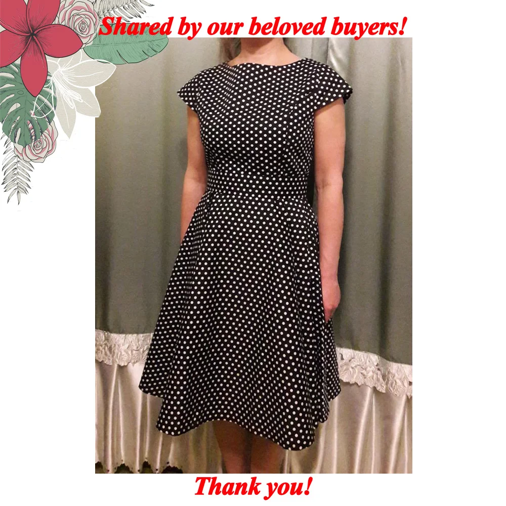 

SISHION Women Summer Black Party Dresses Retro Rockabilly Big Swing Plus Size Polka Dot 50s Vintage Dress Tunic vestidos VD0230