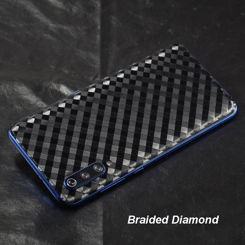Braided Diamon 3D углеродное волокно/кожа/3D Камуфляж/дерево шкуры Телефон задняя крышка наклейка для XIAOMI Play Mi9 MIX3 Mi8 Mi8 SE Mi8 Lite Redmi Note 7 - Цвет: Braided Diamon