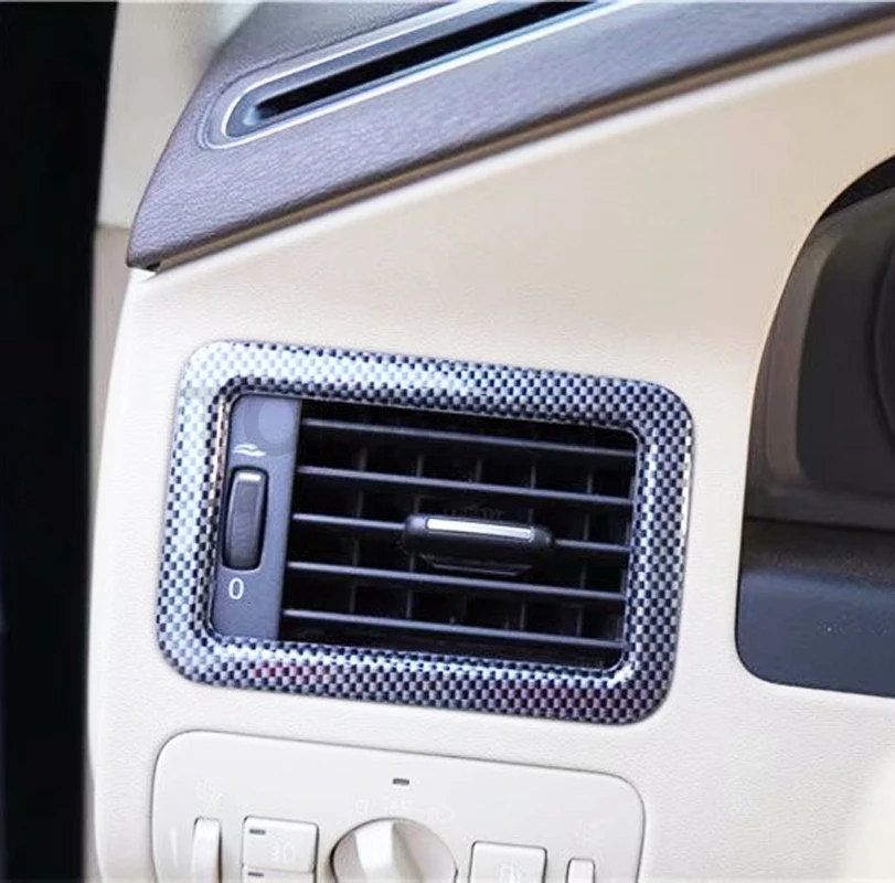 TOMEFON для Volvo S80 от 2009 до 2011 ABS специальная углеродная волоконная краска для интерьера передняя сторона AC вентиляционное отверстие крышка панель Стайлинг отделка 2 шт