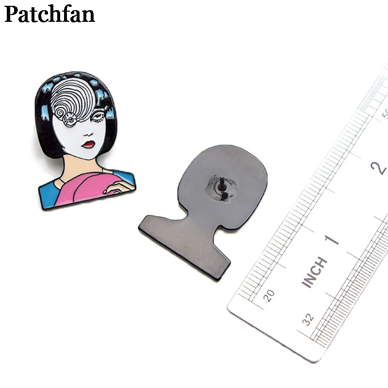 Patchfan японский ужас Junji Ito Uzumaki цинковый галстук булавки броши для рюкзака, одежды для мужчин и женщин Декоративные значки медаль A2064