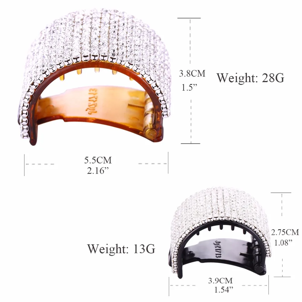 Женские круглые заколки для волос длинные густые с кристаллами HC322