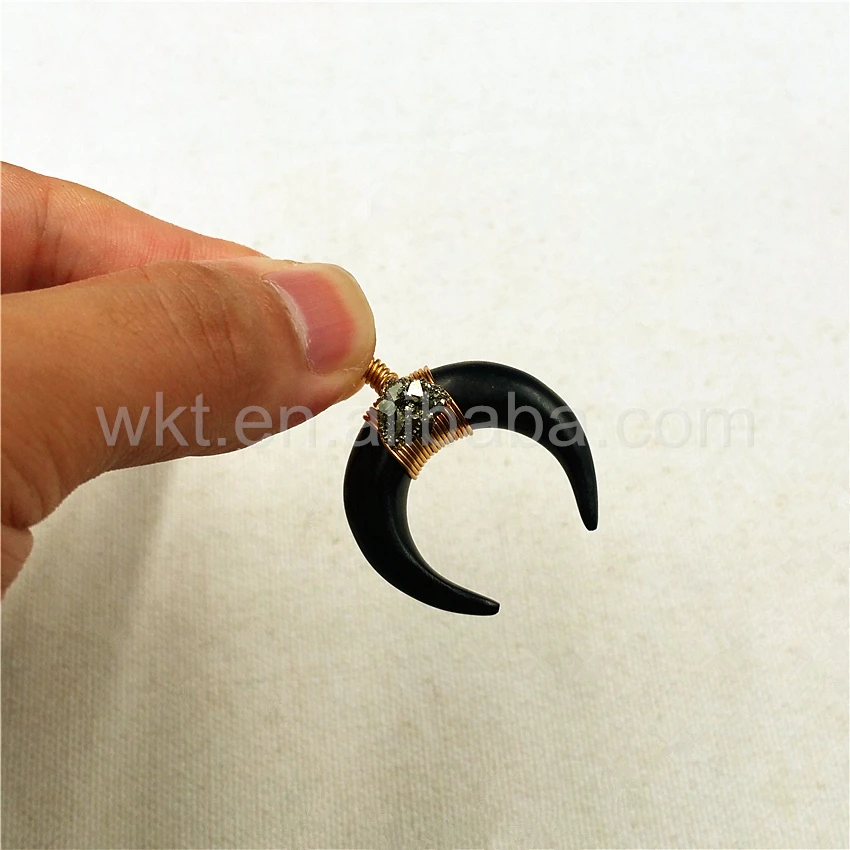 Женская подвеска из черной костяной рог натурального черного буйвола с