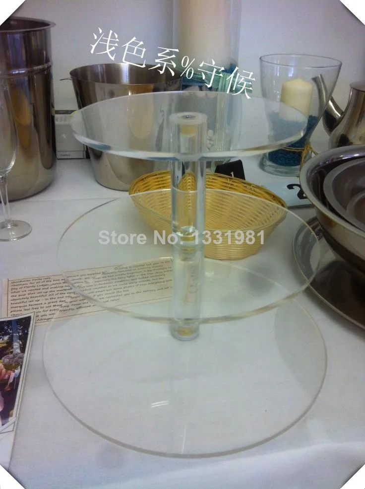 

3 Tier Clear Desk Perspex Cup Cake Stand Rack Wedding Decoration