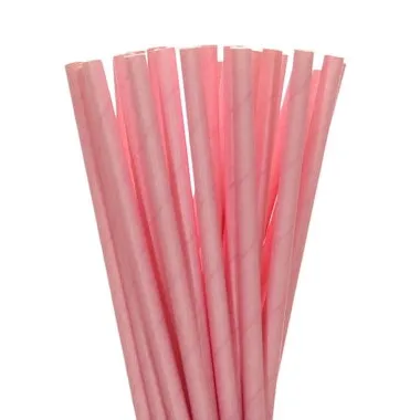 Solid Pink 25 шт./лот Бумага соломинки для Baby Shower или для вечеринки по случаю свадебного торжества, дня рождения Хэллоуин Рождество питьевые соломки для праздника вечерние принадлежности - Цвет: Solid Pink