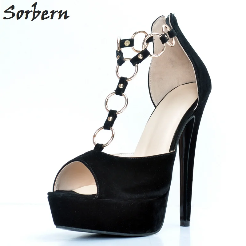 

Sorbern Platform Plus Size Women Pumps T Strap Designer Shoes Women Luxury 2018 Shoe Size 45 Zapatos Mujer Women Platform Shoes